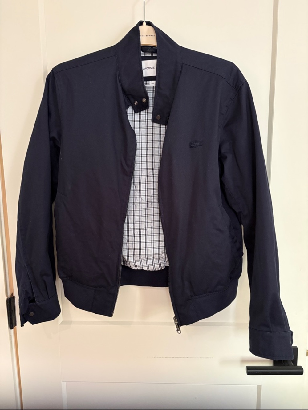 Lacoste Men's Twill Navy Bomber Jacket Size S